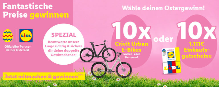 Osterpreis 2024: Lidl E-Bike Crivit Urban gewinnen